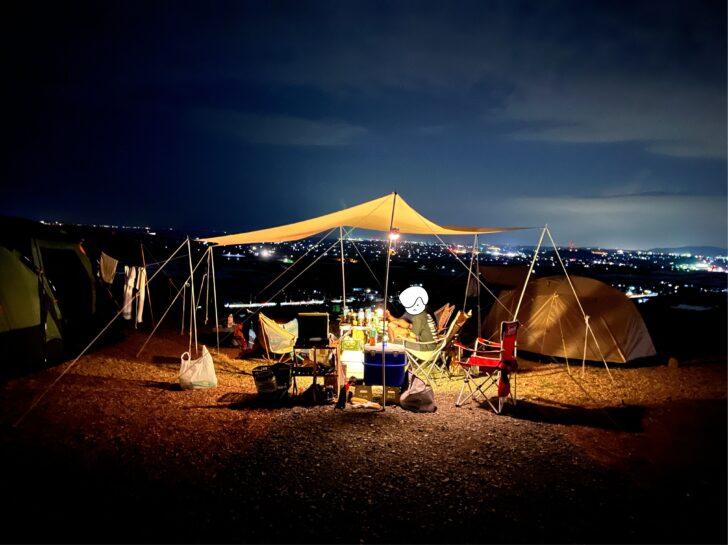 草枕温泉キャンプ場の夜景